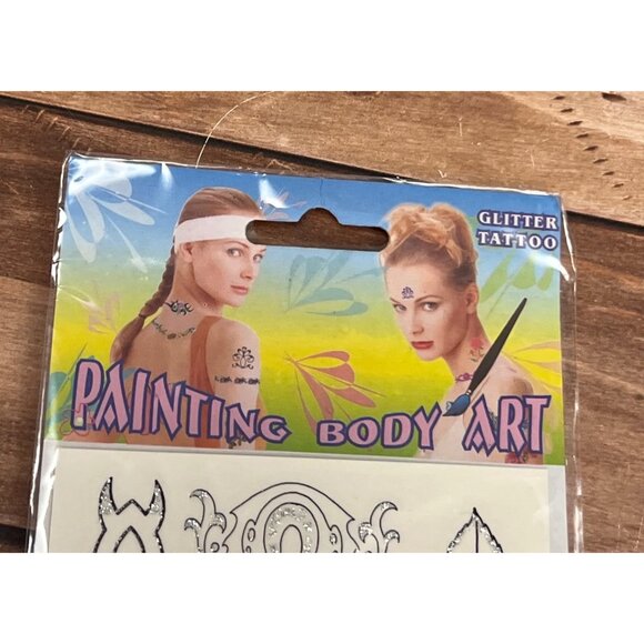 Painting Body Art Glitter Tattoo Kit With Tribal Designs & Waterproof Colors - Picture 3 of 5